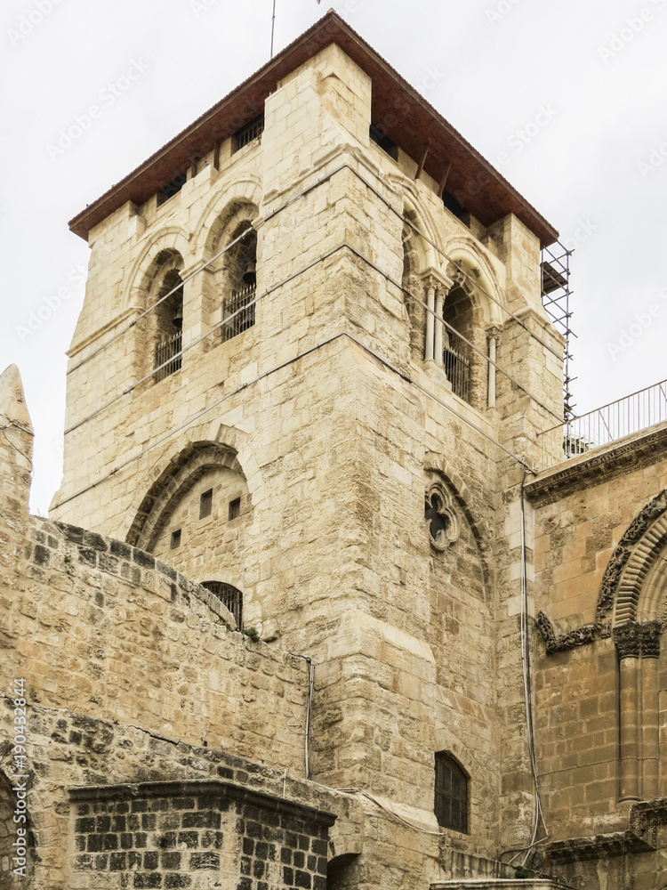Jerusalem, Israel - closeup of  the Church of the Holy Sepulchre in Jerusalem