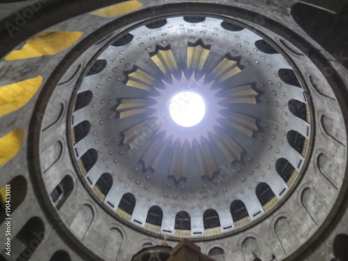Jerusalem, Israel - the dome Interior of the Church of the Holy Sepulchre in Jerusalem