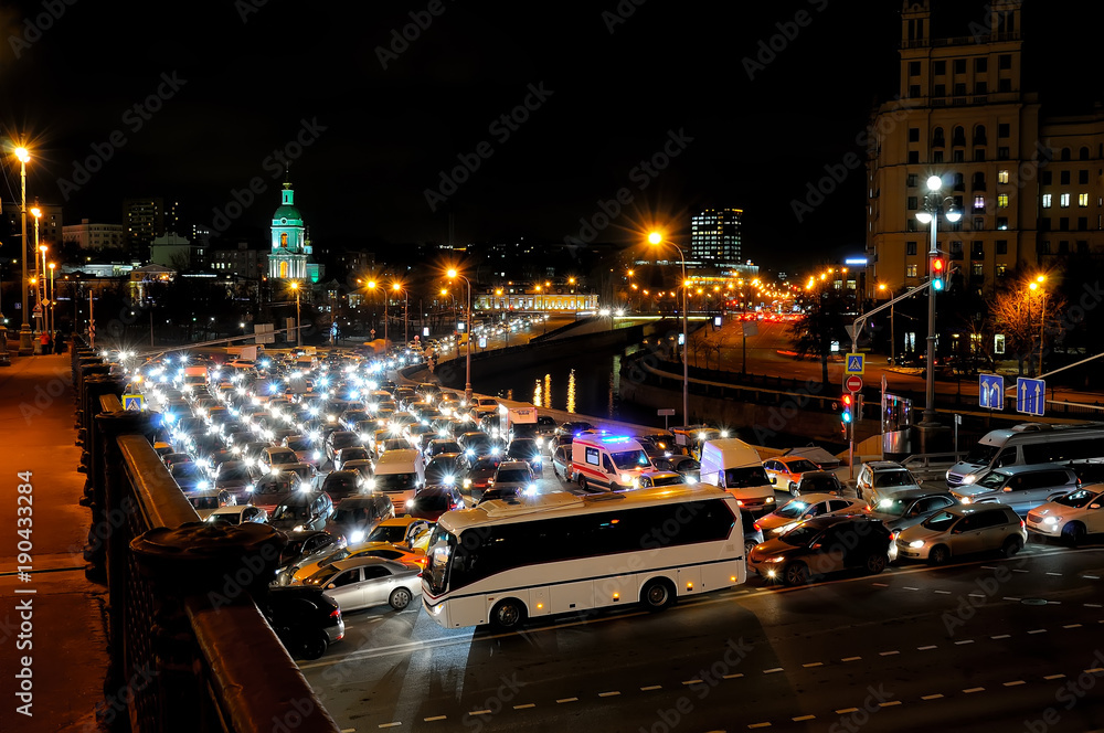 Evening traffic jam in Moscow