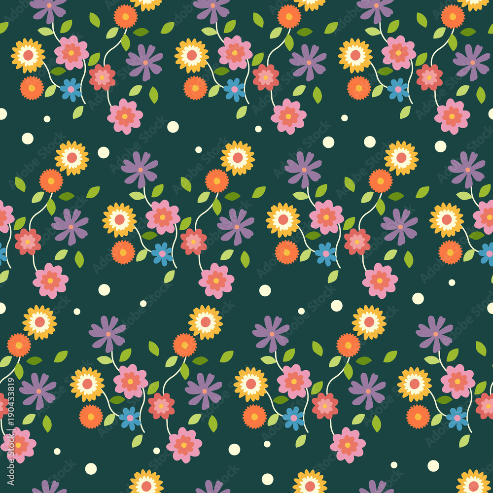 Floral Flowers Wallpaper Seamless Pattern Background