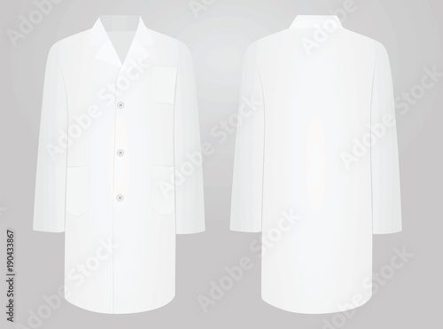 White medical coat. vector illustration