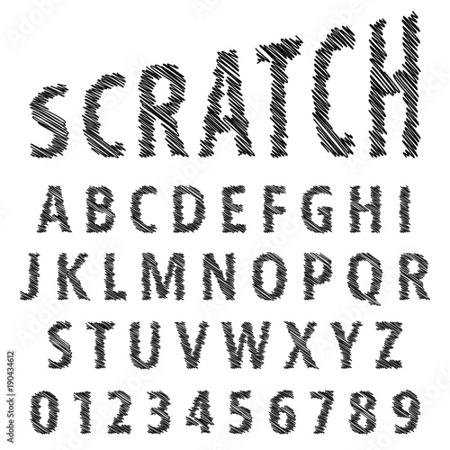 Sketch alphabet font template