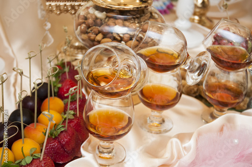 festive table setting with a variety of desserts
