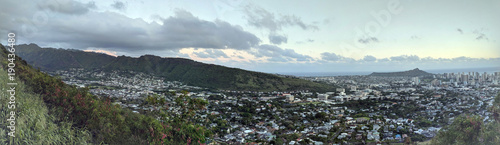 Diamondhead and the city of Honolulu, Kaimuki, Kahala, and oceanscape on Oahu