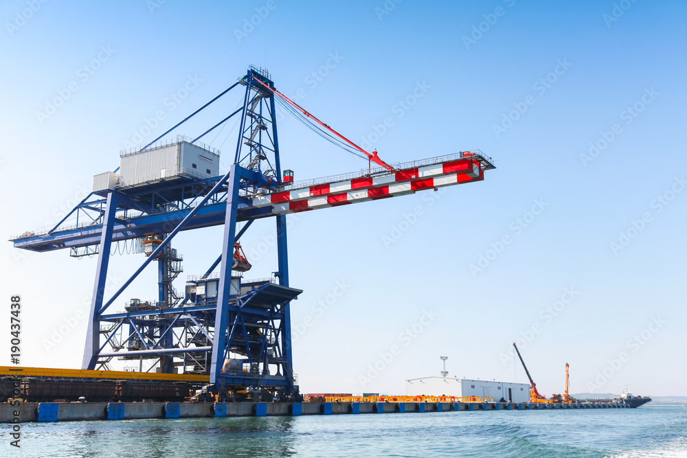 Gantry cranes in Port of Burgas, Black Sea