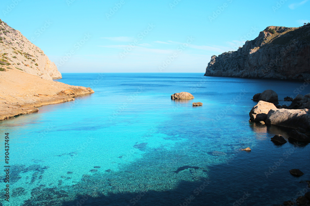 Scenic Cala Figuera on Majorca Island, Balearic Islands, Spain