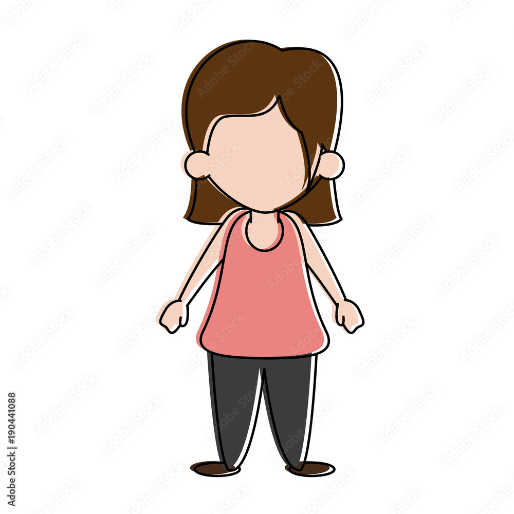 Cute girl faceless cartoon icon vector illustration graphic design Cute girl faceless cartoon icon vector illustration graphic design