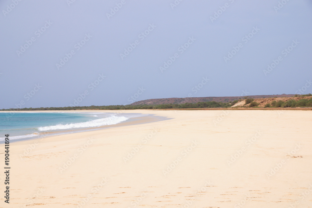 Santa Monica Beach, 18km white sand along the south coast of Boa Vista Island, Cape Verde