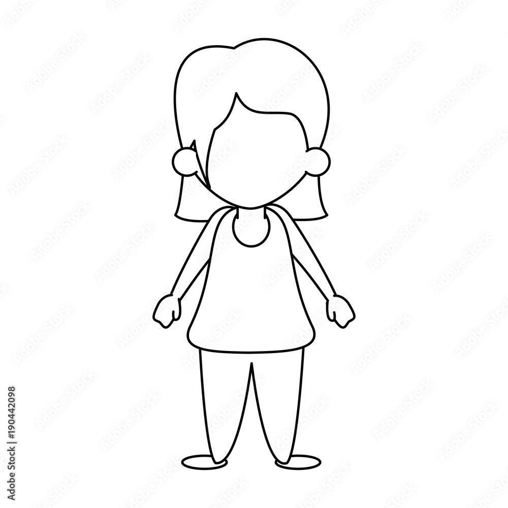 Cute girl faceless cartoon icon vector illustration graphic design Cute girl faceless cartoon icon vector illustration graphic design