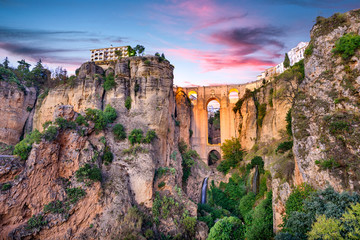 Canvas schilderij Ronda Puente Nuevo Puente Nuevo brug in Ronda Spanje  © SeanPavonePhoto
