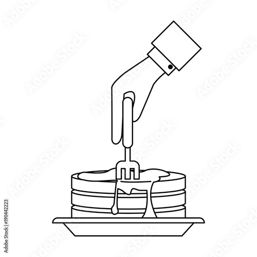 Pancakes breakfast food icon vector illustration graphic design