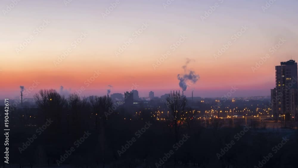 Townscape at sunrise, time-lapse 4K.
Townscape at sunrise, time-lapse 4K.