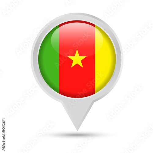 Free Download Cameroon Flag Round Pin Vector Icon - GFXLoad