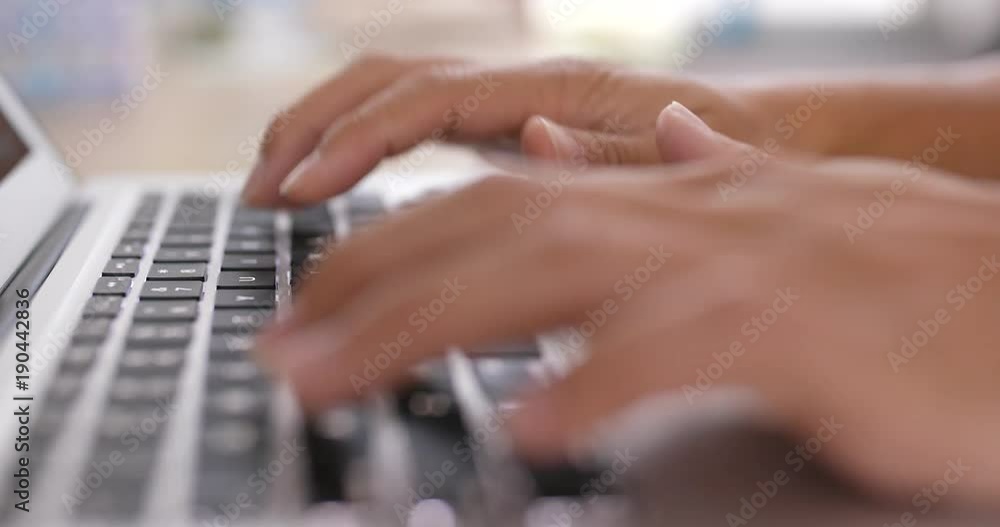 Typing on laptop computer Typing on laptop computer