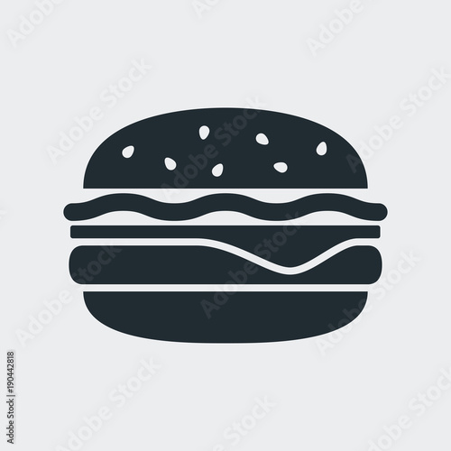 Icono plano hamburguesa en fondo gris