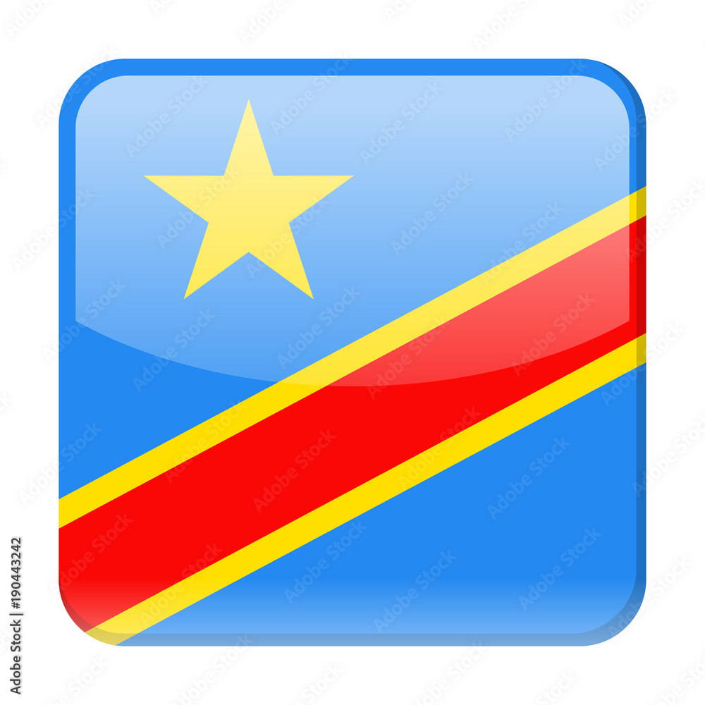 Democratic Republic of the Congo Flag Vector Square Icon Democratic Republic of the Congo Flag Vector Square Icon