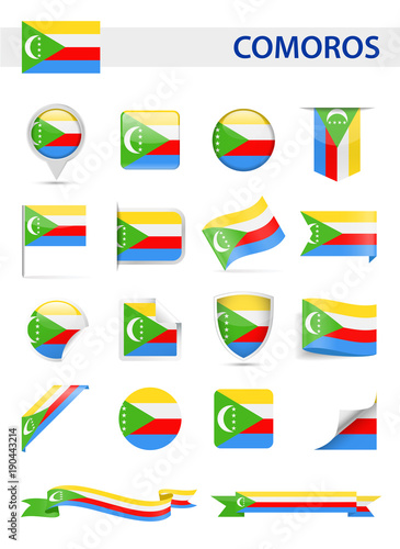Comoros Flag Vector Set