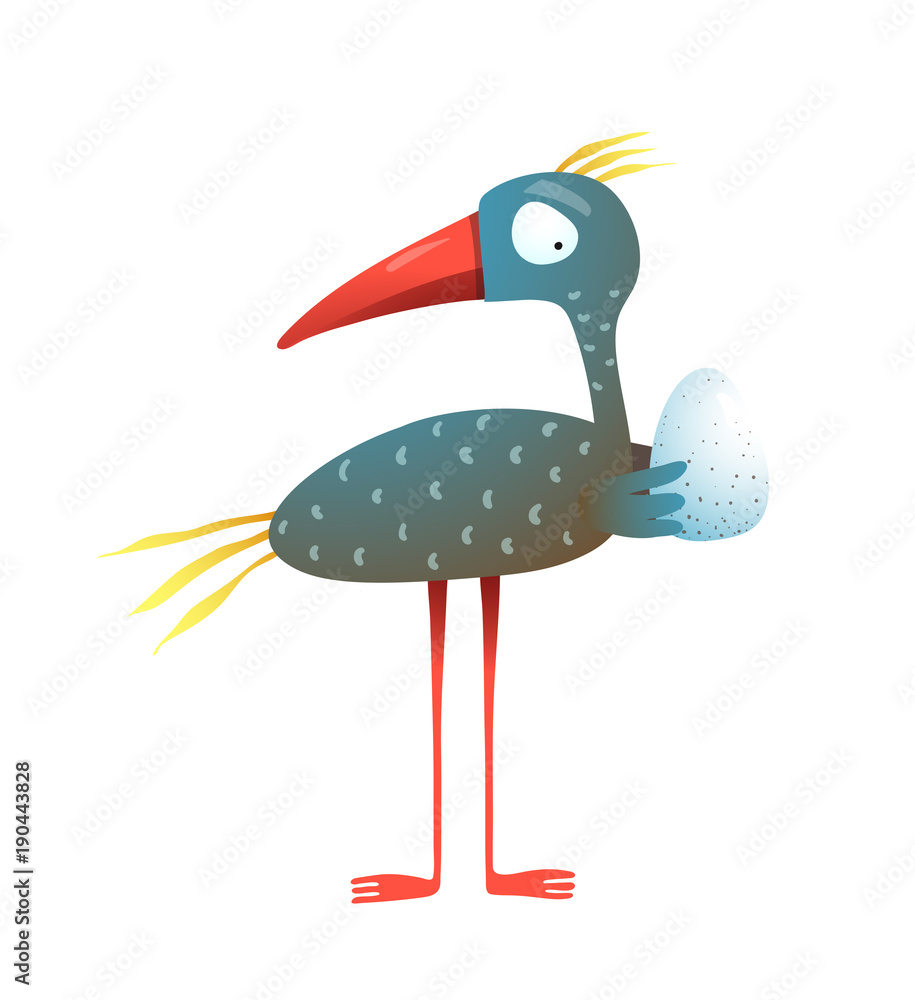 Fototapeta premium Happy animals parent holding egg. Vector illustration.
