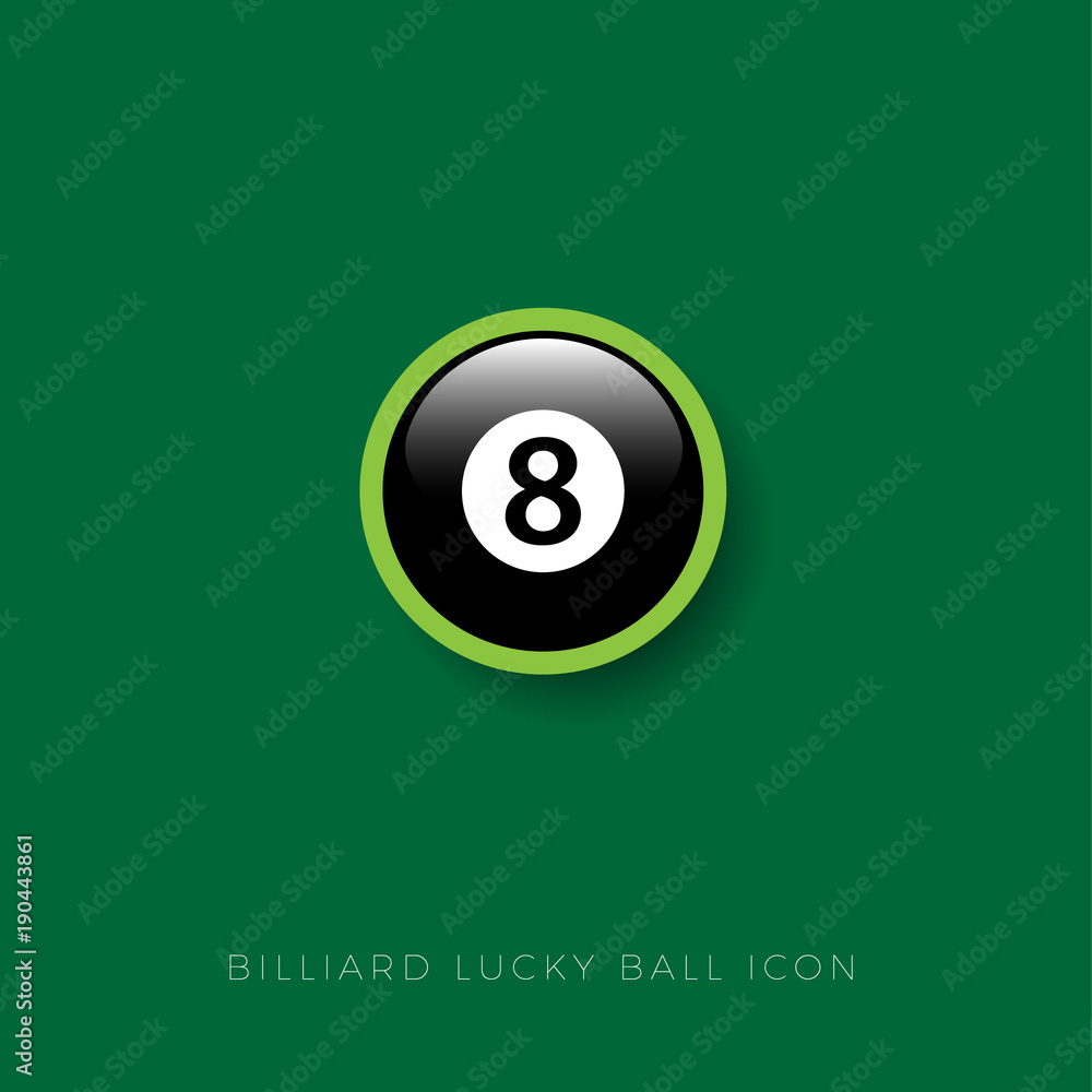 Billiard ball icon. Billiard ball in glossy button. Billiard ball icon. Billiard ball in glossy button.