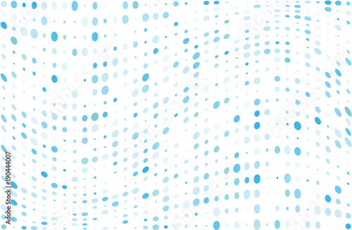 Wavy dotted pattern with circles, dots, point small and large scale. Grunge halftone background. Digital gradient.