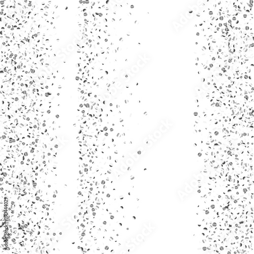 Silver confetti point on a white background.