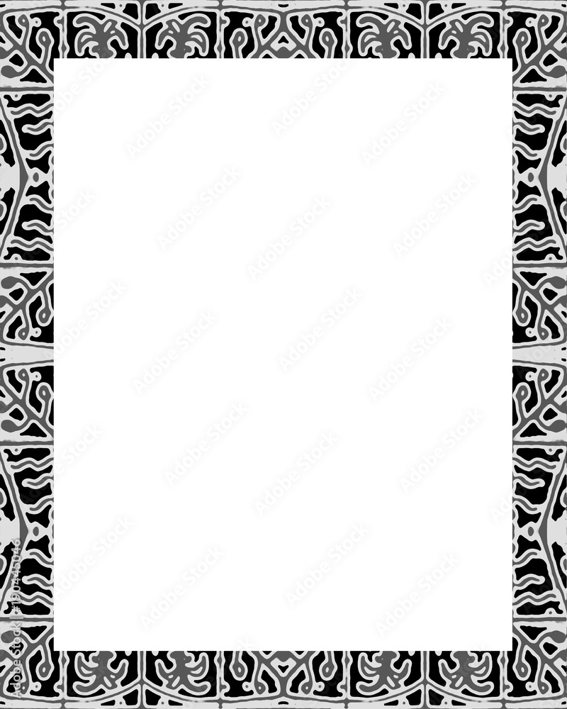 Obraz premium White Frame with Decorated Borders