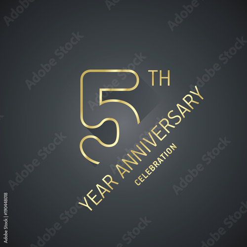 Anniversary 9th year celebration logo gold black greeting card