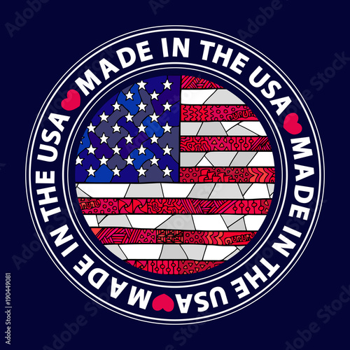 UNITED STATES FLAG ZENTANGLE MADE IN THE USA 3