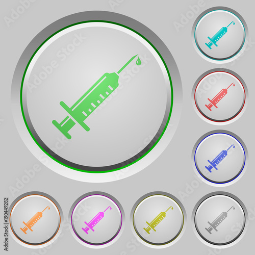 Syringe with drop push buttons