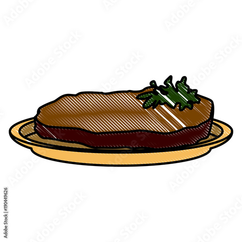 Beef steak food icon vector illustration graphic design