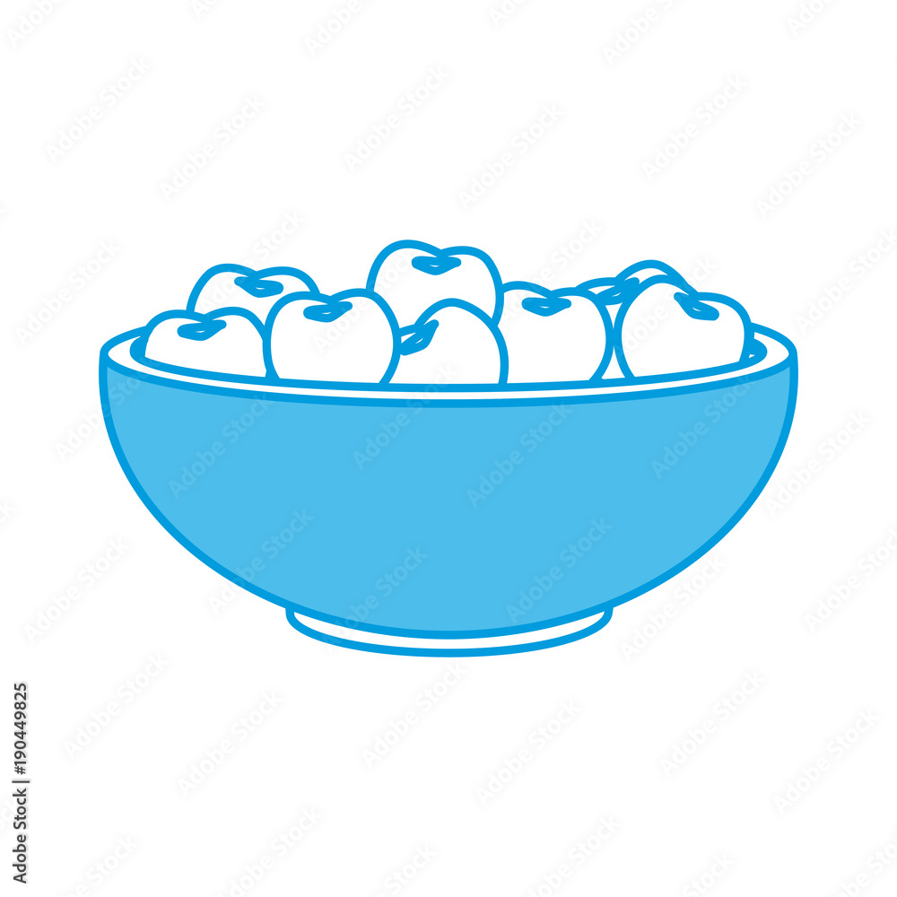 Fototapeta premium Apples on bowl icon vector illustration graphic design