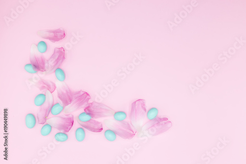 pink petals with caramel background © laurenssika