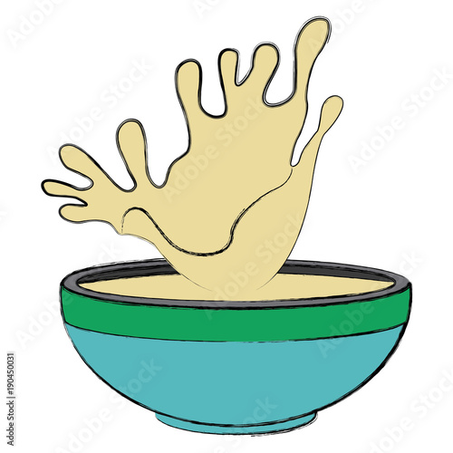 Oat splash bowl icon vector illustration graphic design