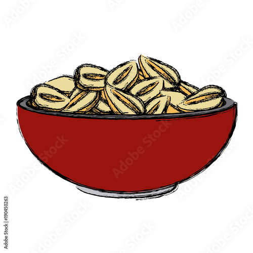 Oat flakes bowl icon vector illustration graphic design
