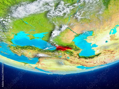 Georgia on globe from space