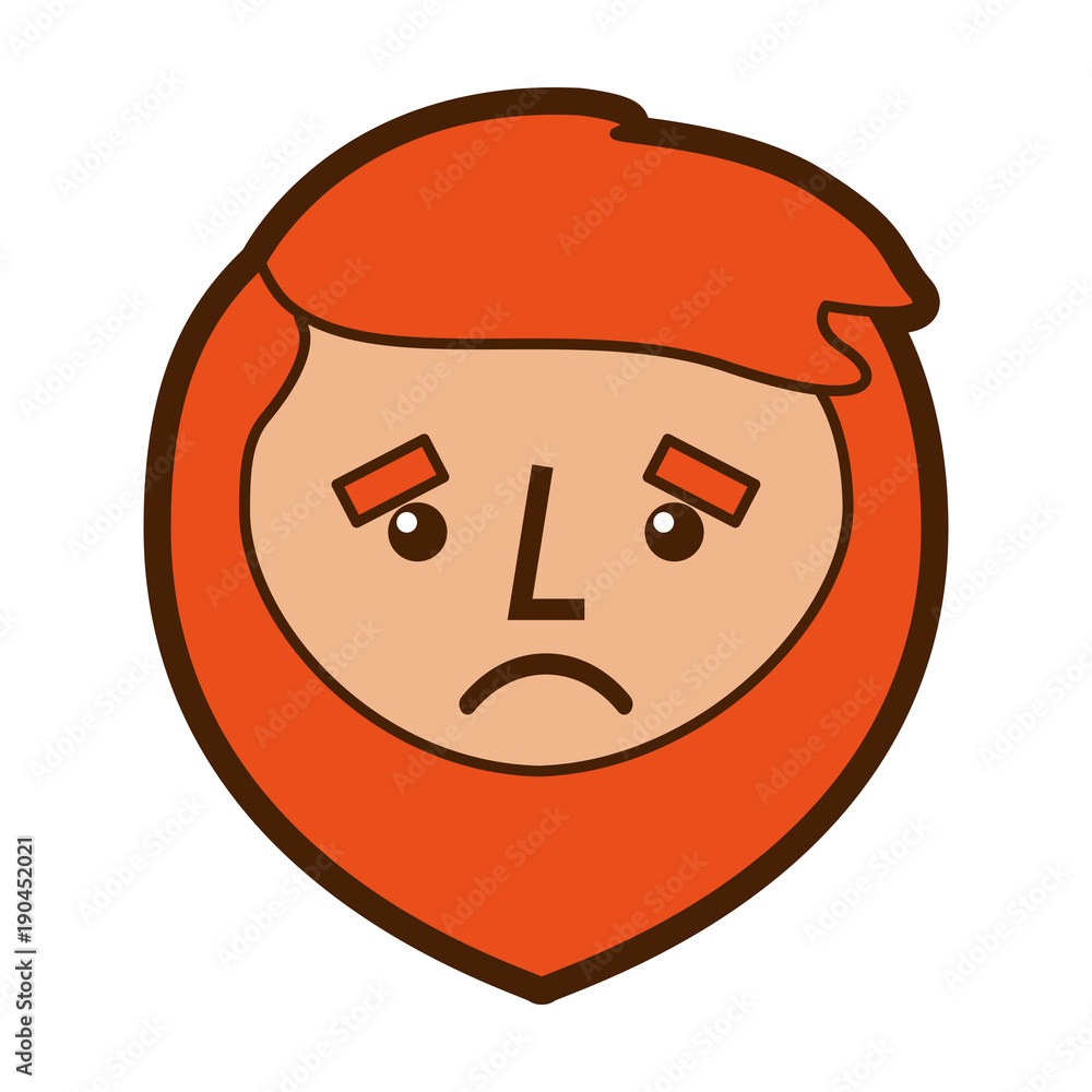 cartoon sad face man beard character vector illustration cartoon sad face man beard character vector illustration