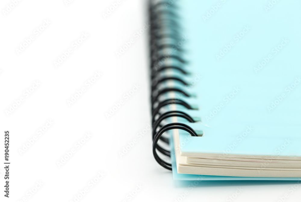 notebook on white background