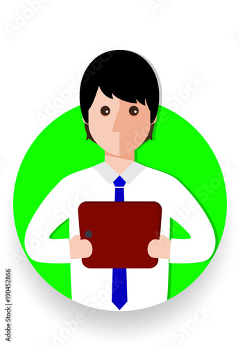 man working in the office with tablet