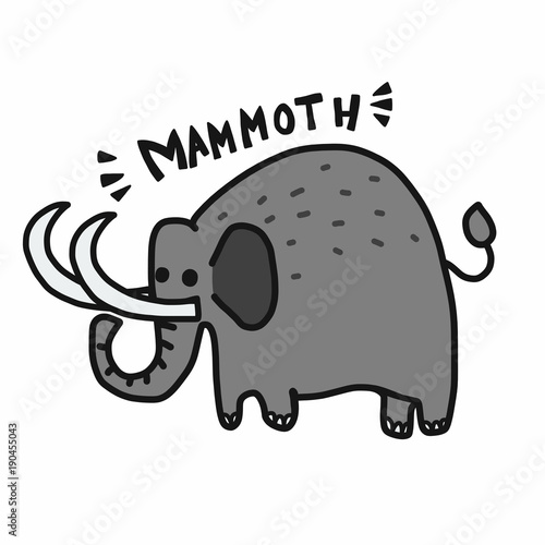 Mammoth cartoon vector illustration doodle style
