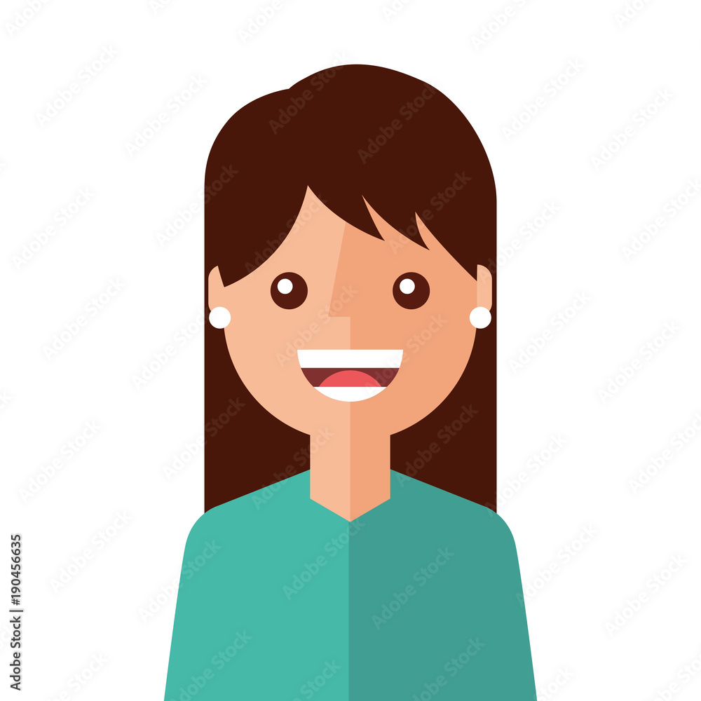 young woman happy avatar character vector illustration design young woman happy avatar character vector illustration design