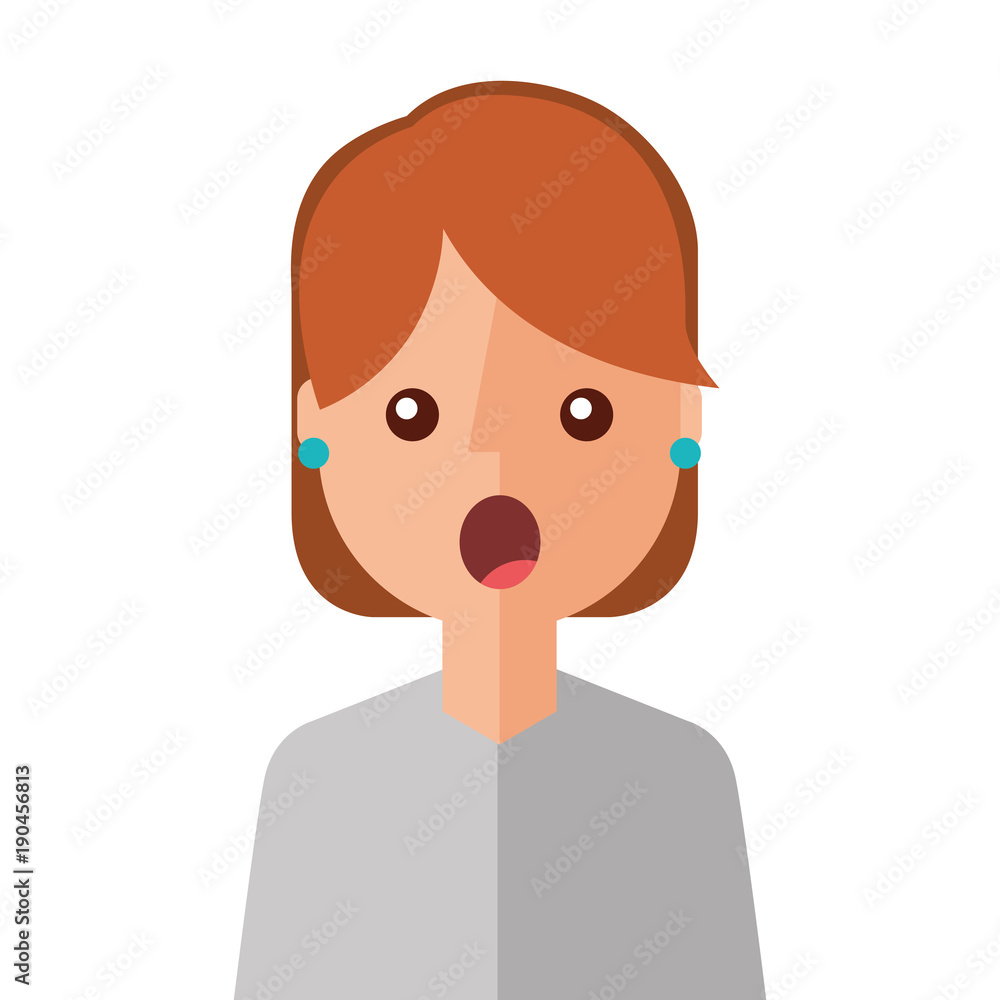 surprised young woman avatar character vector illustration design