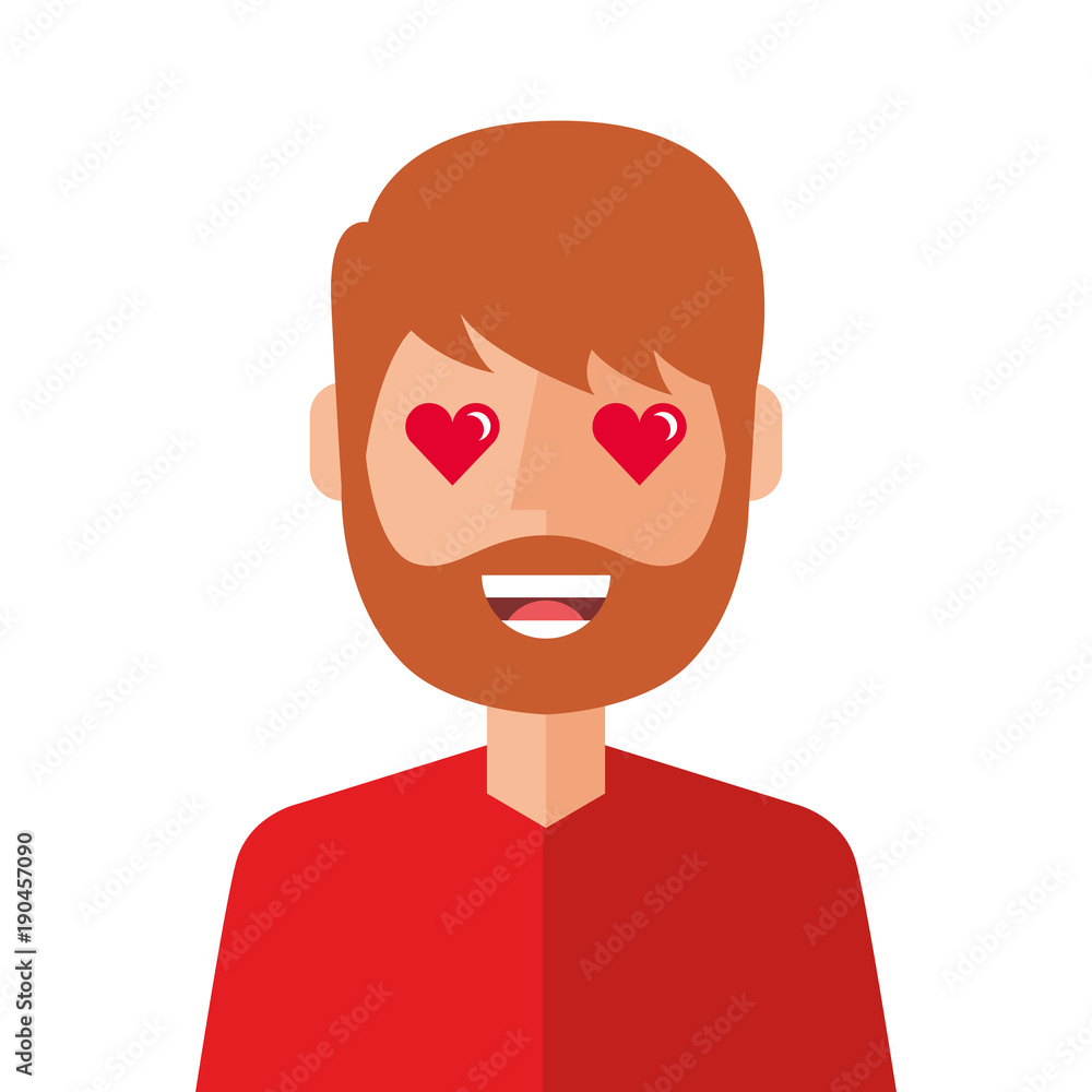 lovely young man avatar character vector illustration design