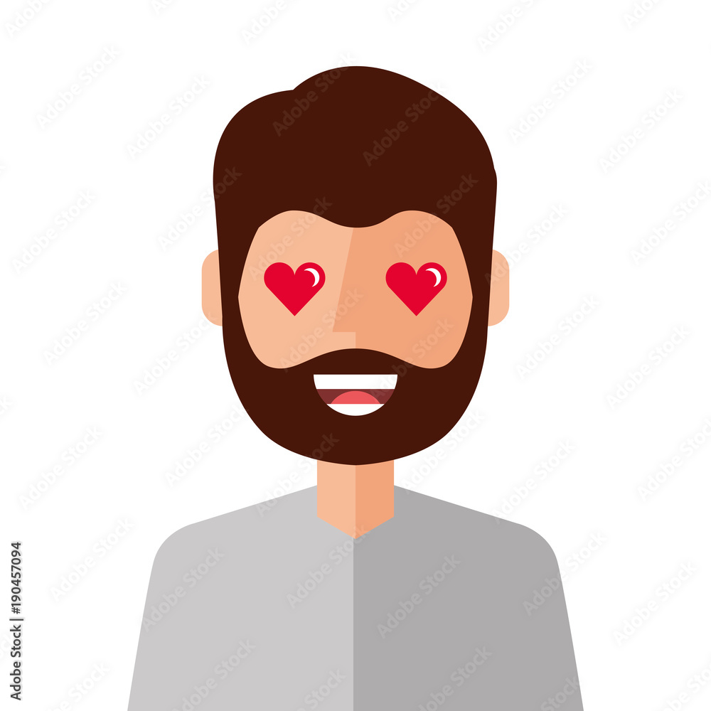 lovely young man avatar character vector illustration design