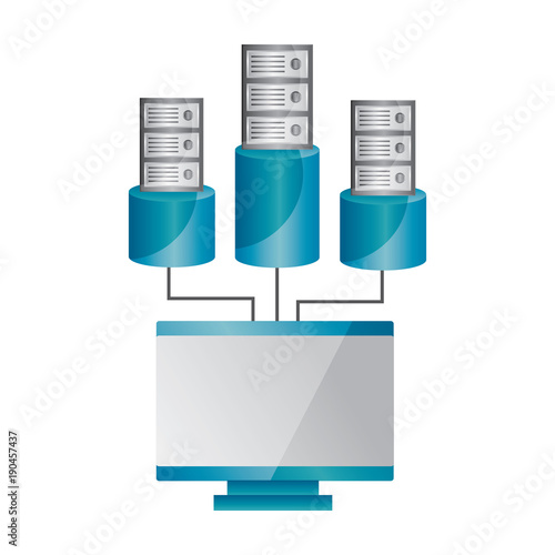 computer and database icon image vector llustration design 