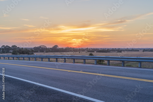 Driving Home at Sunset