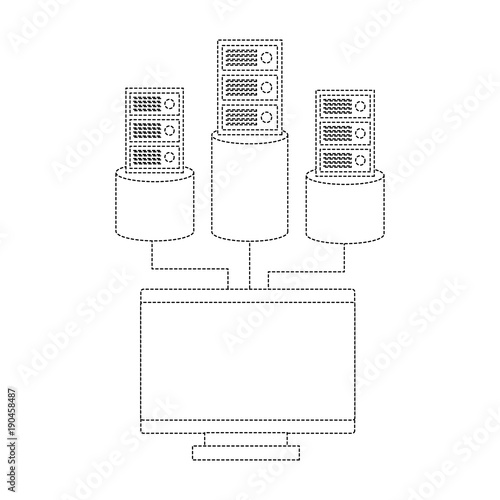 computer and database icon image vector llustration design 