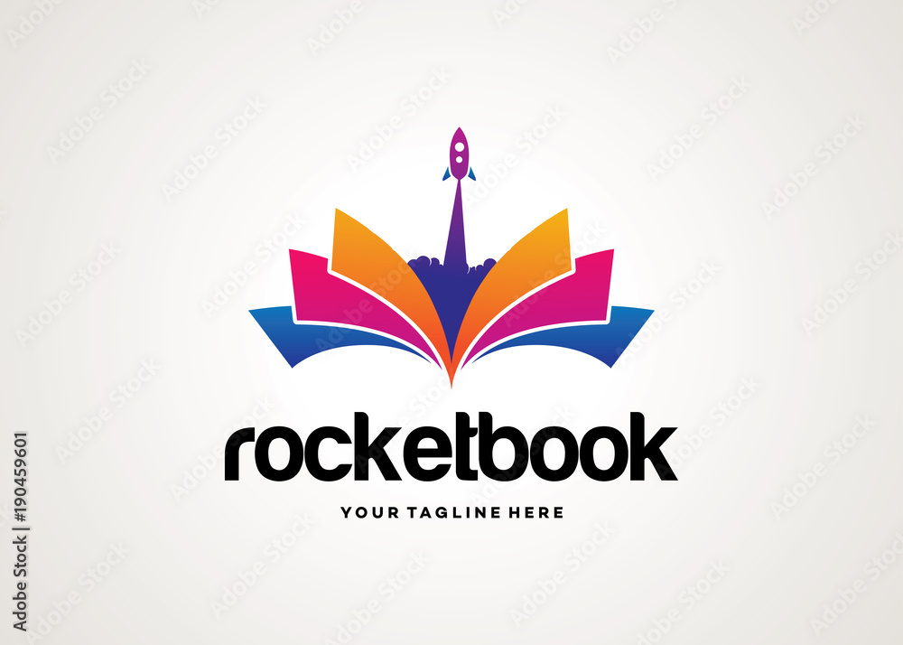 Rocket Book Logo Template Design Vector, Emblem, Design Concept, Creative  Symbol Stock Vector