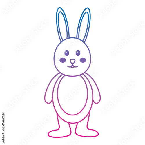 rabbit or bunny icon image vector illustration design blue to purple line