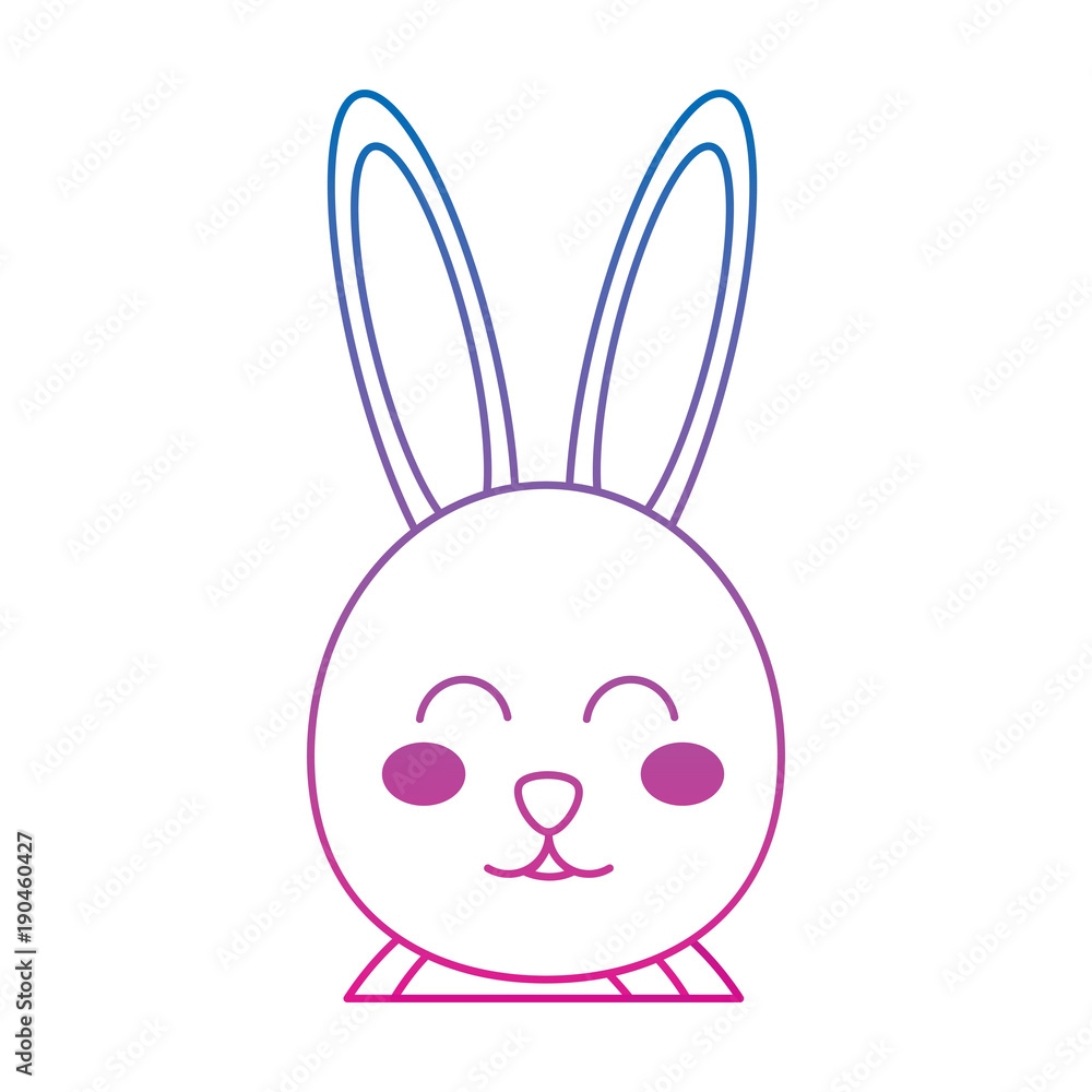 Obraz premium rabbit or bunny icon image vector illustration design blue to purple line