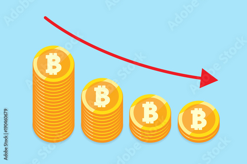 Gold bitcoins drop concept vector design for business.